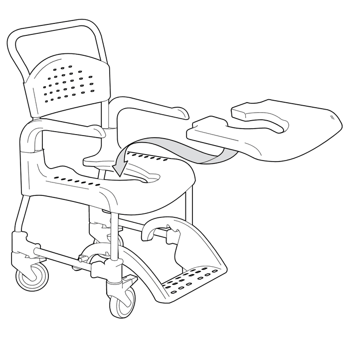 Soft Comfort Seat, opening width 18 cm, height 2 cm | Etac Clean