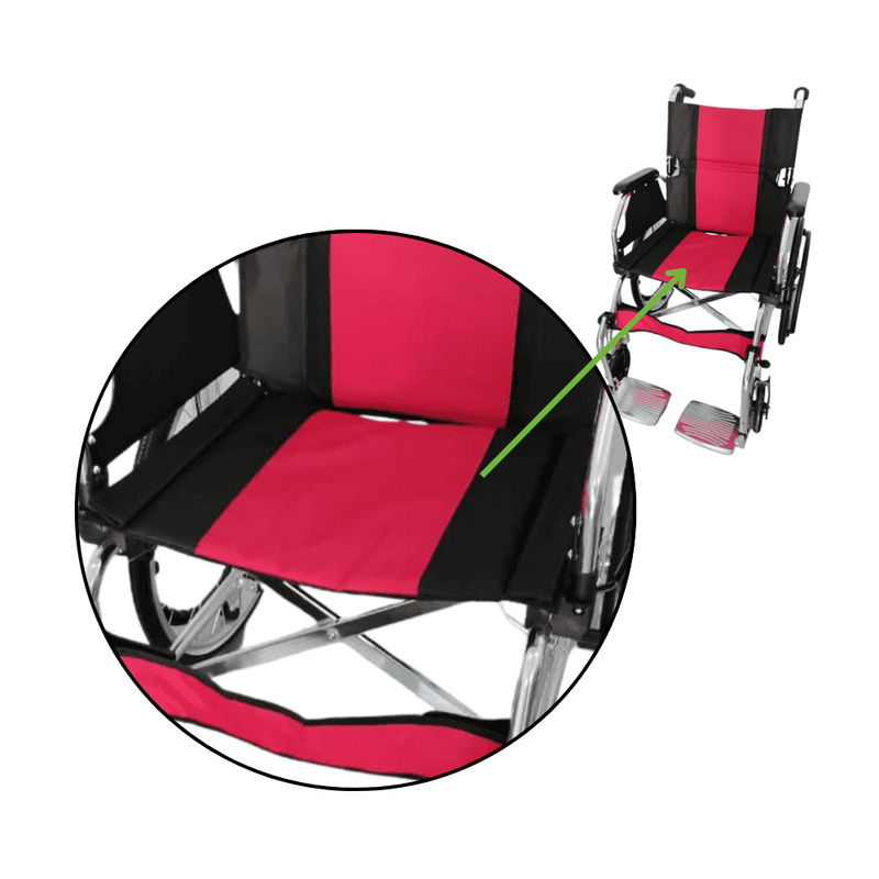 Spare Seat for Red DAF Aluminium Folding Frame Wheelchair