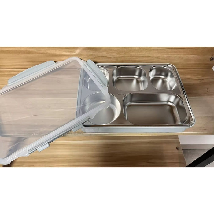 Stainless Steel 5-Compartment Lunch Meal Tray for Nursing Homes