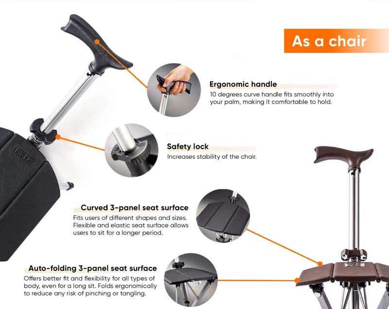 Ta-Da Chair Series 1 Tripod Seat Cane