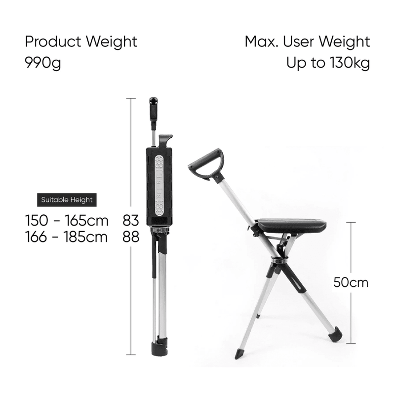 Ta-Da Chair Series 2 Tripod Seat Cane (82cm/87cm)