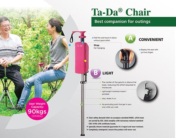 Ta-Da Chair Series 1 Tripod Seat Cane