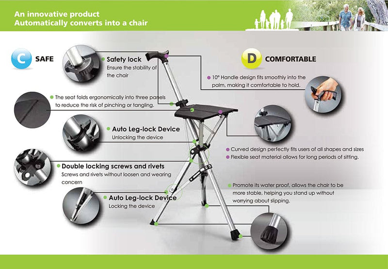 Ta-Da Chair Series 1 Tripod Seat Cane