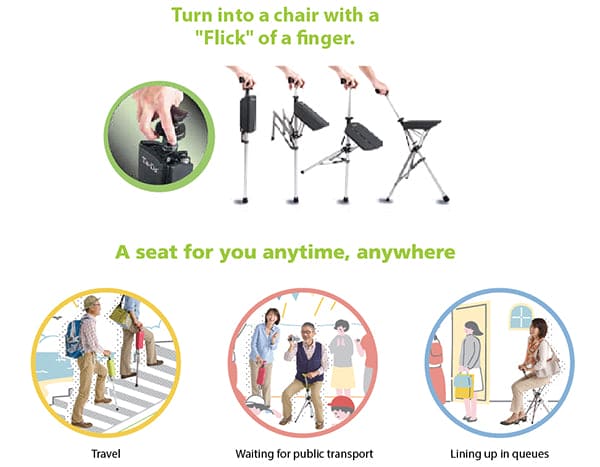 Ta-Da Chair Series 1 Tripod Seat Cane