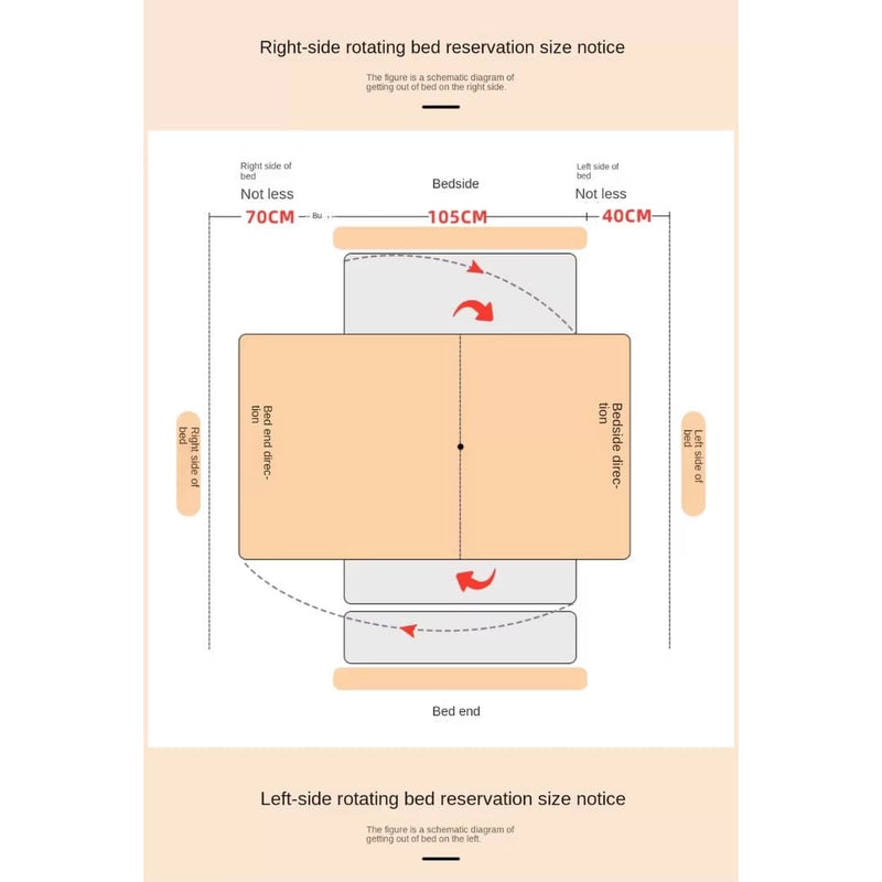 Electric Wooden 5 Function Rotation Home Care Bed with mattress