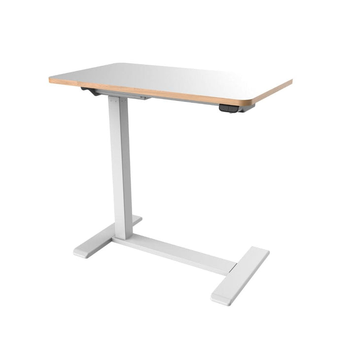 Meja Overbed Boleh Laras Ketinggian Elektrik Mudah Alih, putih | iElder 