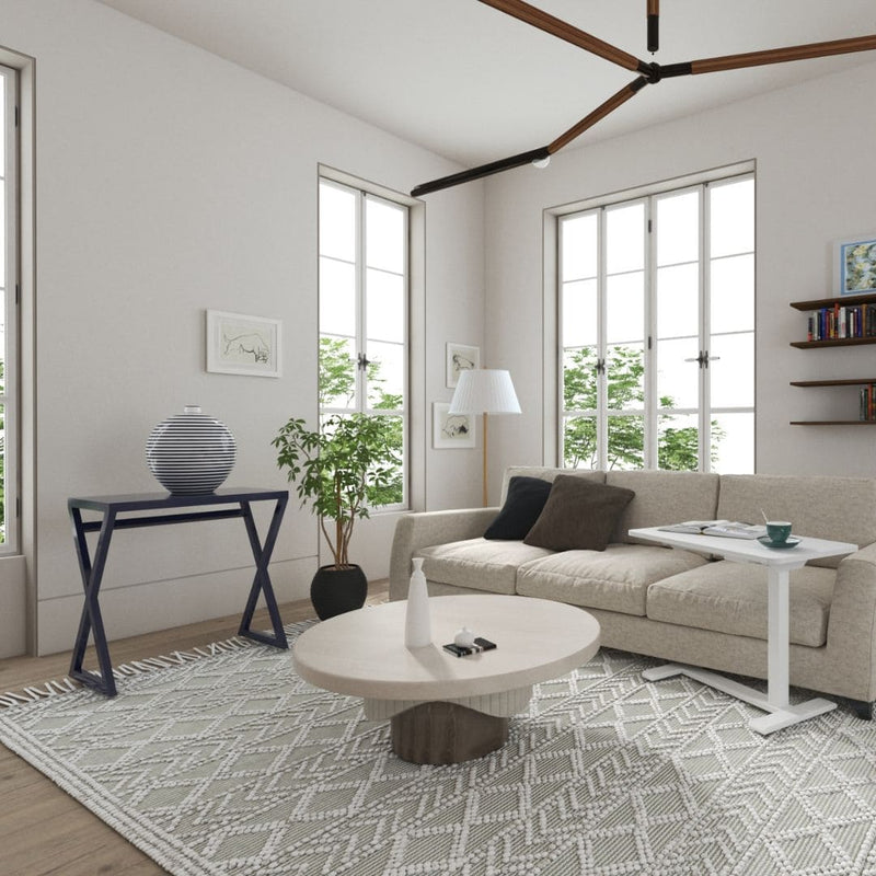 Mobile Electric Height-Adjustable Overbed Table, white | iElder