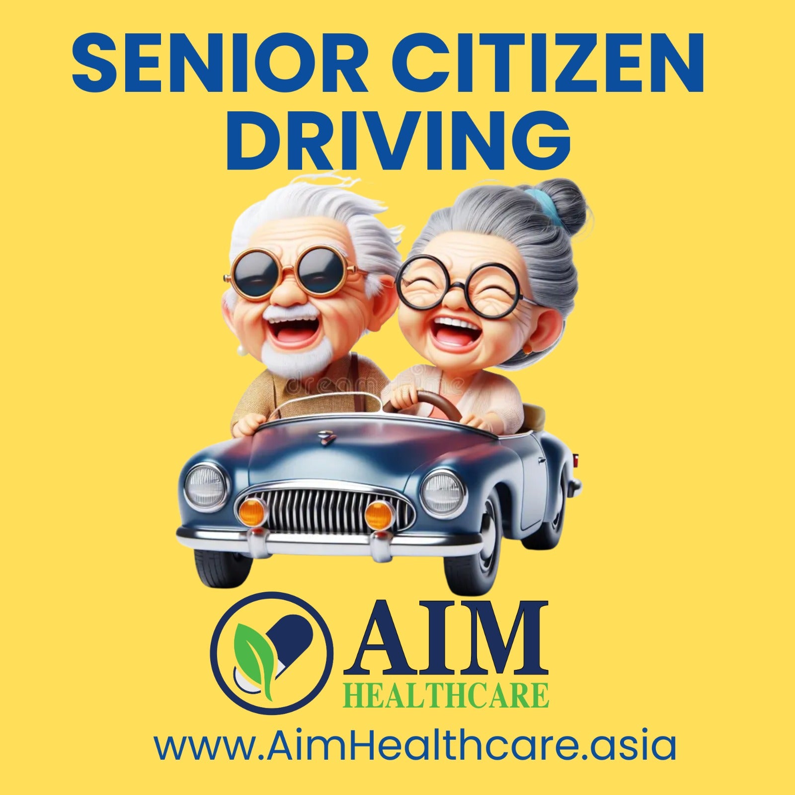 Senior Citizen Driving Magnetic Car Sign | Weather-Resistant 12x12cm ...