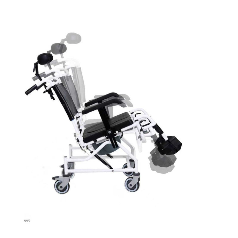 Tilttable Mobile Commode with detachable legrest