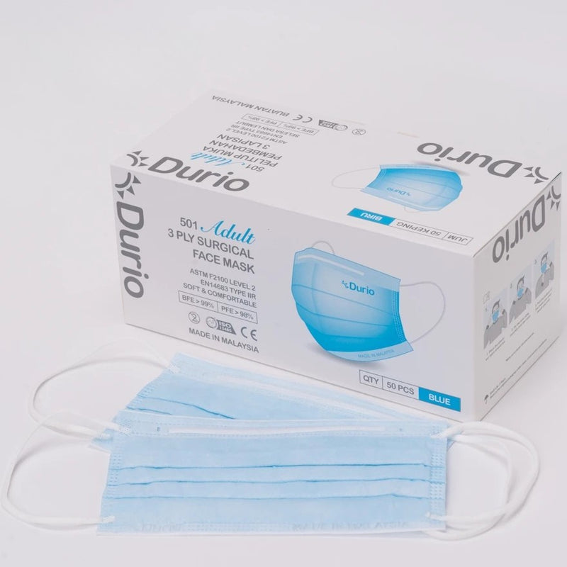 Durio 501 Adult 3 Ply Surgical Face Mask (50 Pcs)