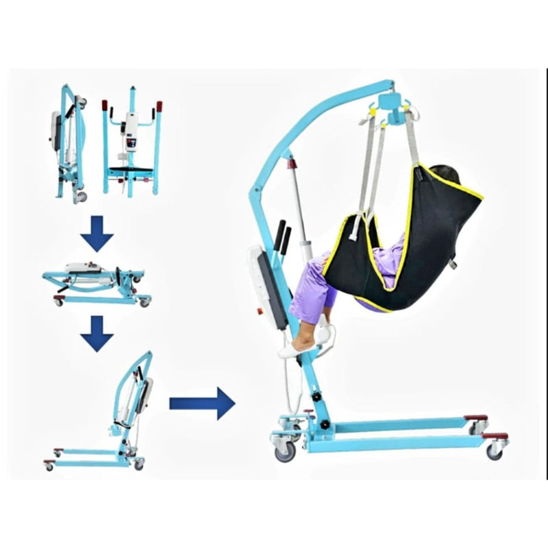 Foldable Electric Hoist + Sling (white color)