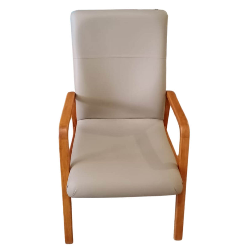 High Back Chair with rear castor Light brown | AIM Healthcare