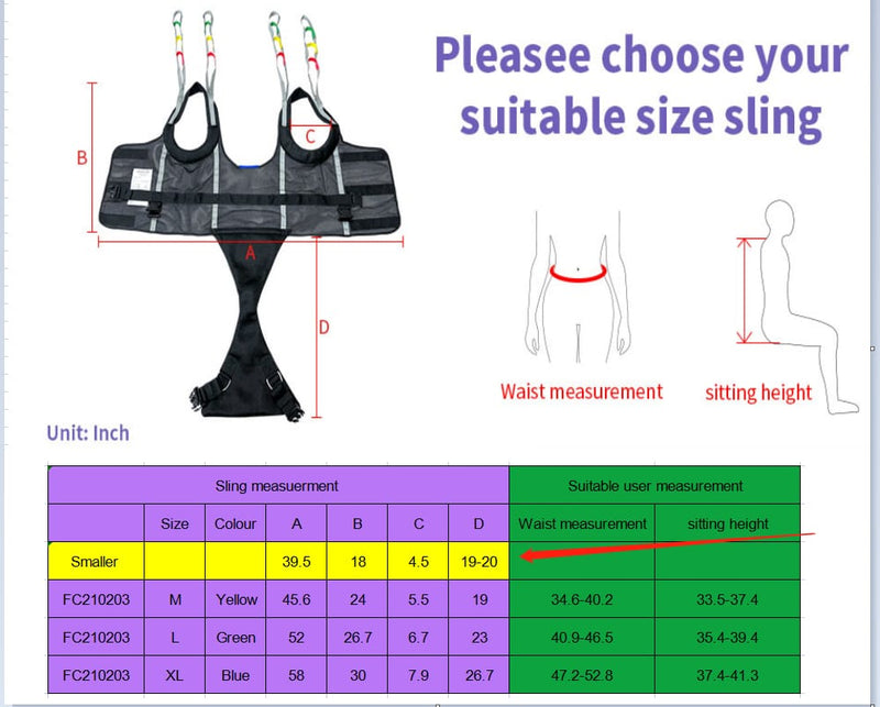 Foldable Electric Hoist + Sling (white color)