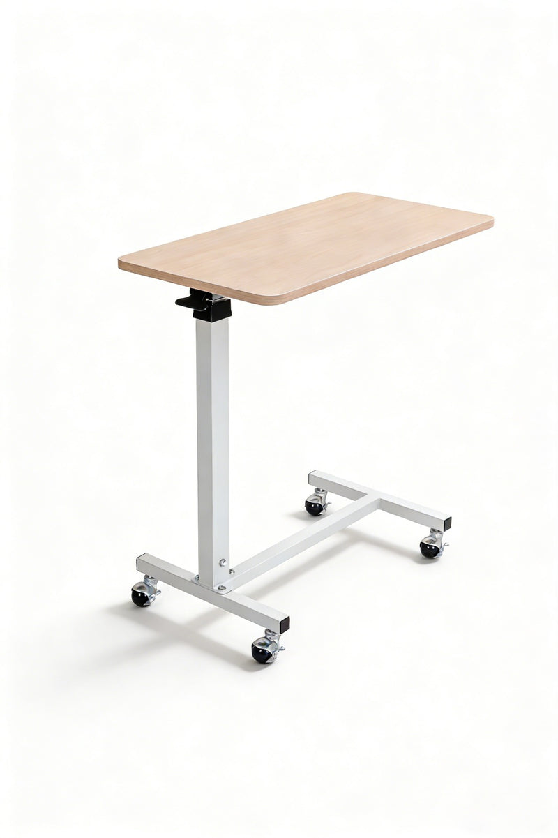 Height Adjustable Overbed Table (Light Brown)