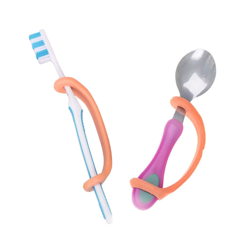 EazyHold Orange Two Pack 5" - Universal Cuff, Silicone Adaptive Grip Aid