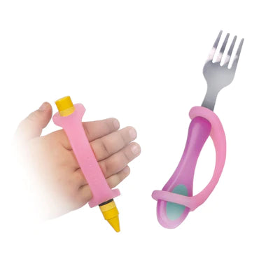 EazyHold Silicone Adaptive Aid for Individuals with Limited Hand Mobility, Cerebral Palsy, Stroke. (Pink Two Pack 4")
