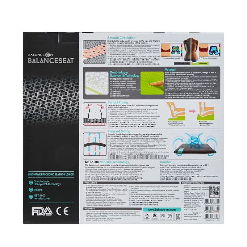 BalanceSeat Comfortable Cushion With Veta-Gel™ [Size M] - Gray | BalanceOn