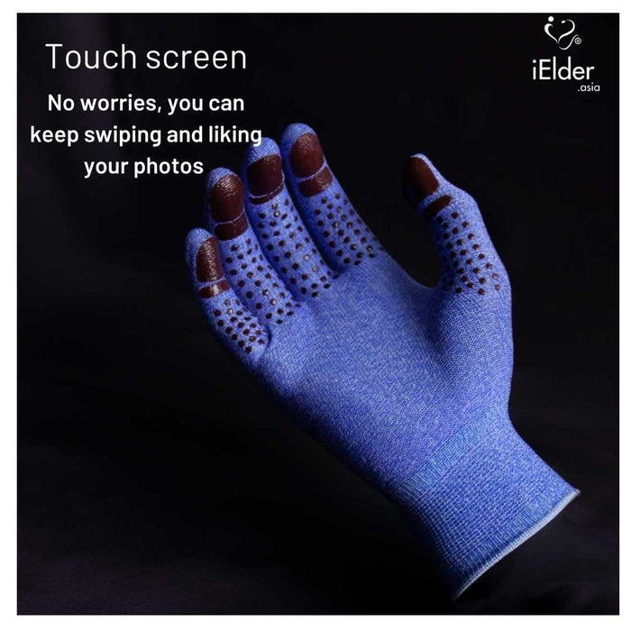 Handax 抗菌织物手套（杀死 99.9% 的有害微生物）蓝色