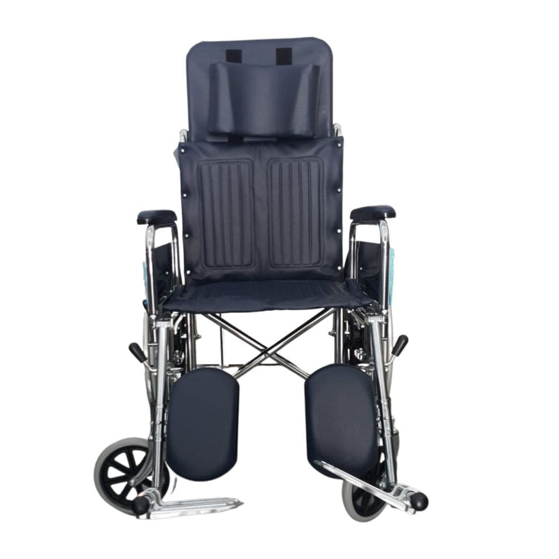 Fair Chrome Steel Reclining Wheelchair (Detachable Armrests, Elevating Footrests) 25kg
