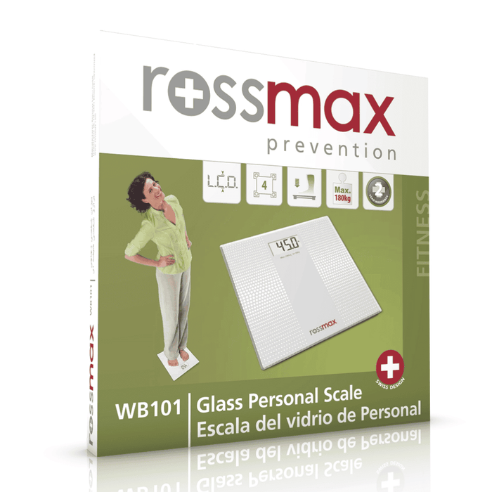 Glass Personal Electronic Weighing Scale FREE Face Towel | Rossmax 