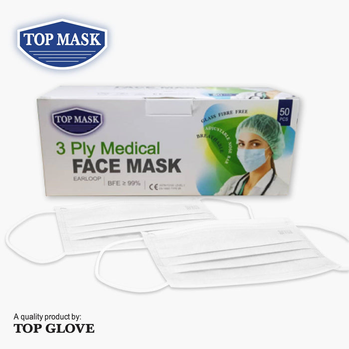 Top Mask 3 Ply Medical Mask (50pcs/box) Adult