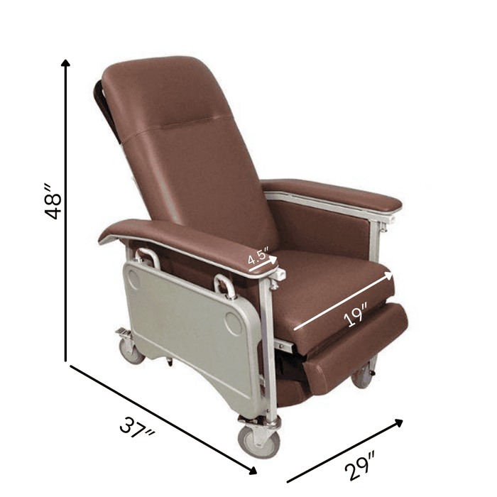 Mobile Recliner Geriatric Chair with Tray