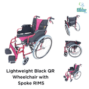 Lightweight Black QR Wheelchair with Spoke RIMS