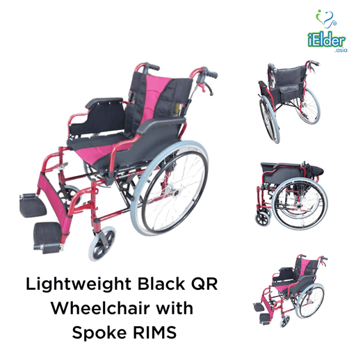 Lightweight Black QR Wheelchair with Spoke RIMS