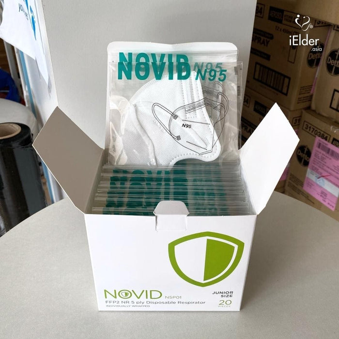 Novid NR 5-Ply Disposable Respirator Face Mask Junior Size N95 ( 20 pcs per box) [EXP: NOV 2024]