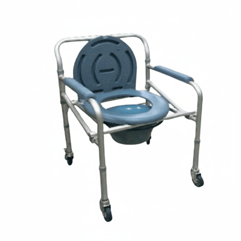 Aluminium Commode Chair with wheels Blue | Fair — iElder.Asia (Asian ...
