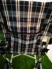 Blue Check Pattern Aluminium Transit Wheelchair with Carry Bag 9kg (16") - Asian Integrated Medical Sdn Bhd (ielder.asia)