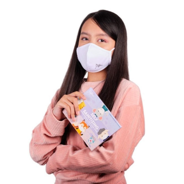 Bae Hanna 儿童织物防新冠病毒口罩 - 白色（2-15 岁）