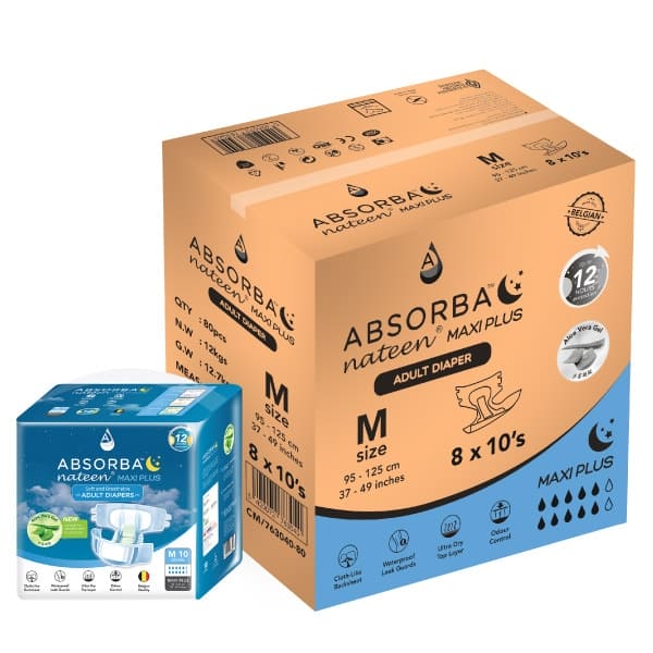 Absorba Nateen Maxi Plus Adult Diapers - Carton Sales - Asian Integrated Medical Sdn Bhd (ielder.asia)