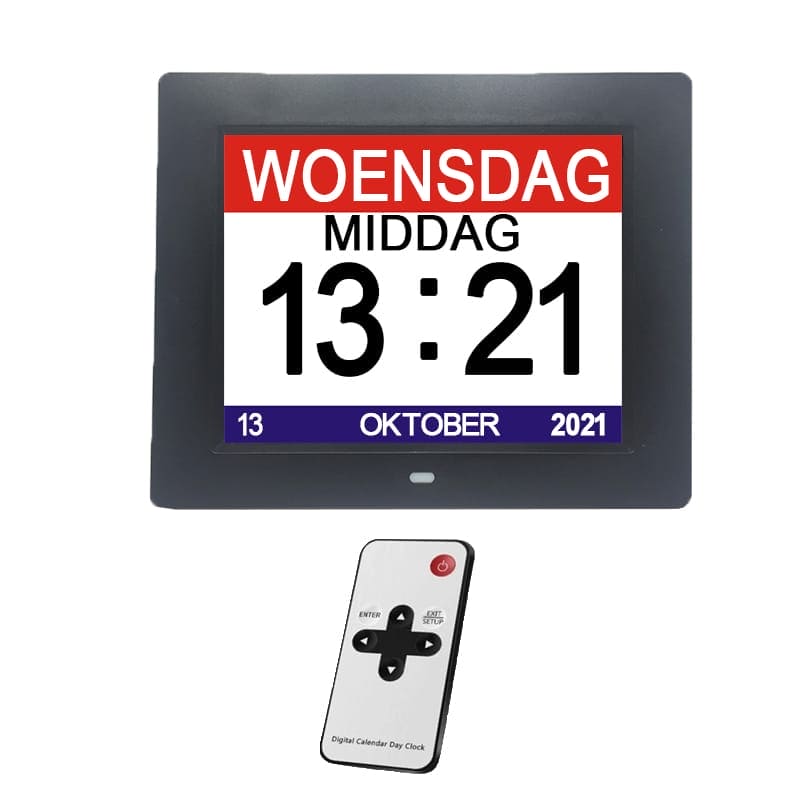 8" Digital Calendar Day Clock - Orientation Dementia Clock