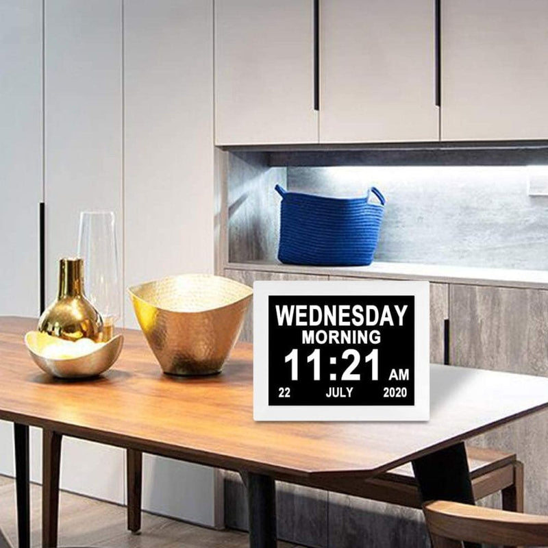 8" Digital Calendar Day Clock - Orientation Dementia Clock