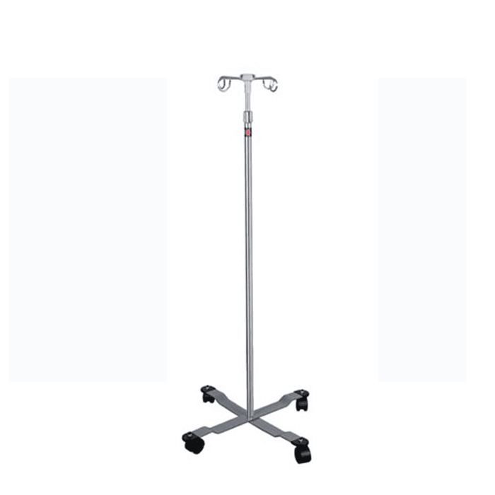 Adjustable height Mobile IV drip stand with 4 hooks