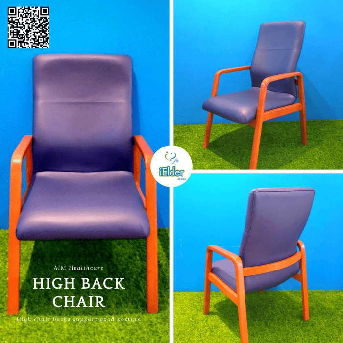High Back Chair (PVC with solid wood) | iElder
