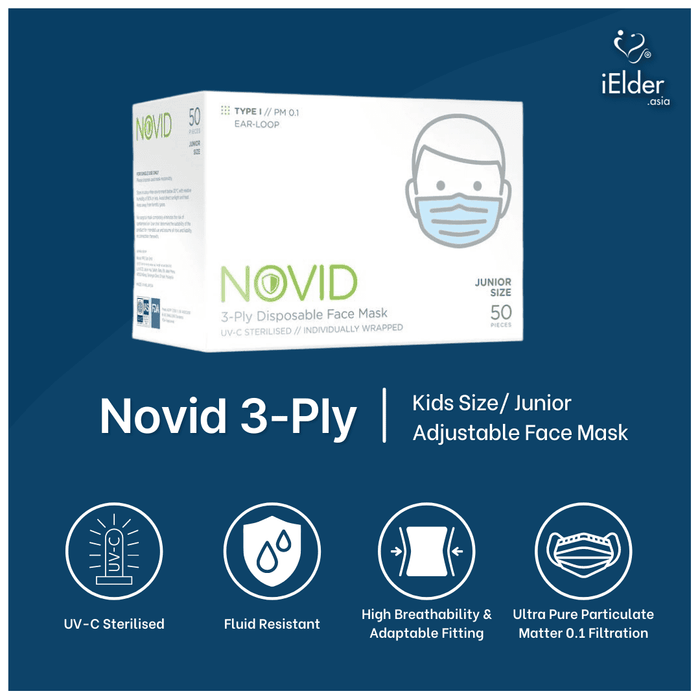 Novid 3-Ply Disposable Surgical Face Mask Junior size (individual pack)