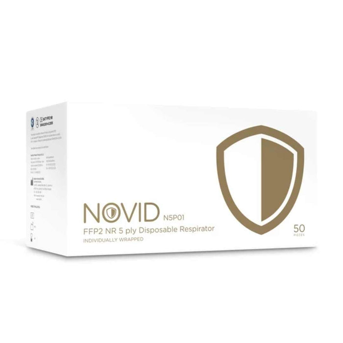Novid N95 5-Ply Disposable Respirator (50 pcs per box) EXP: Aug 2024