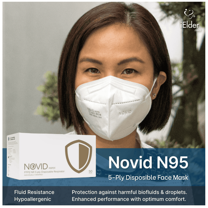 Novid N95 5 层一次性呼吸器（每盒 50 件）[EXP：2026 年 1 月] 