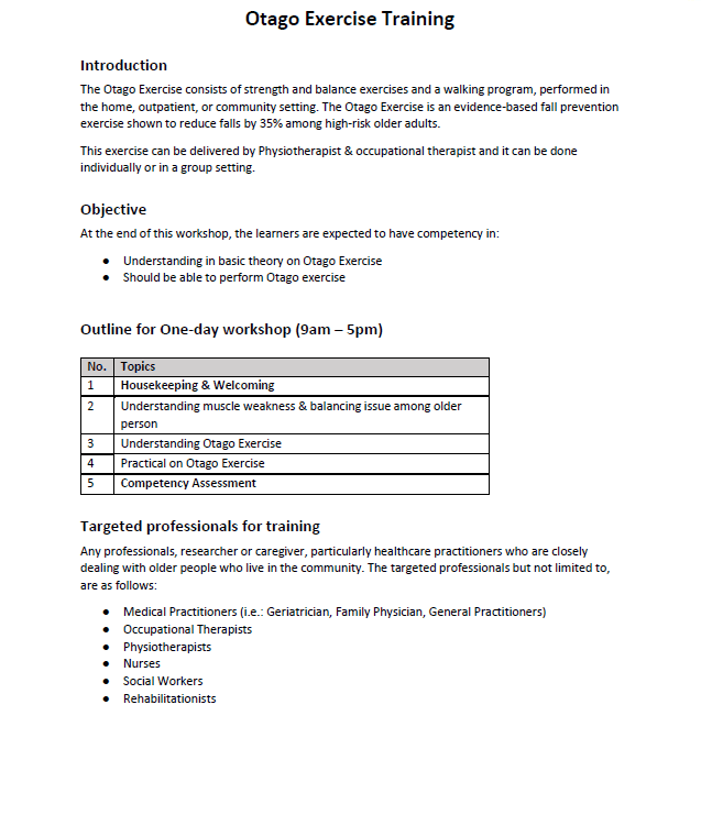 Otago Exercise Program