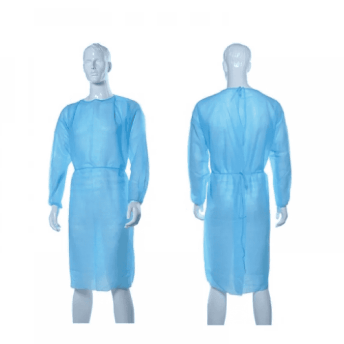 Isolation Gown, With Cuff, Water Repellent, PP+PE, 42gsm, 10pcs/pak