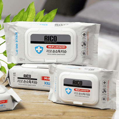 RICO Hand Sanitizer Wipes (62% alcohol, Kill 99.9% germs) - Made in Korea  ETA: Mid February 2022