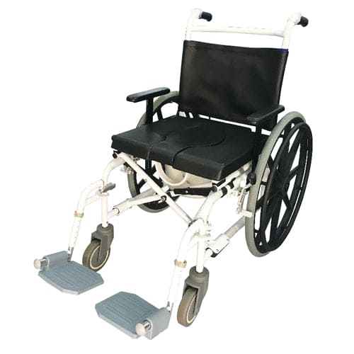 Self Propelled Commode Wheelchair White | A&I