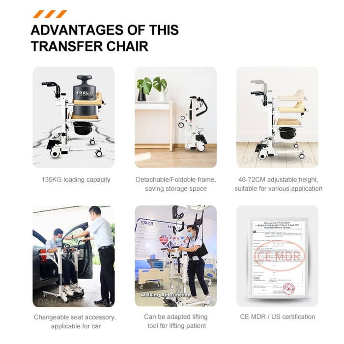 Transfer Chair For Patients Lift Hydraulic Transfer Chair With Commode