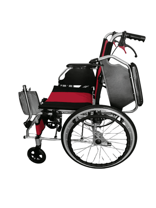 Red Aluminium Folding Frame Wheelchair | Fair 