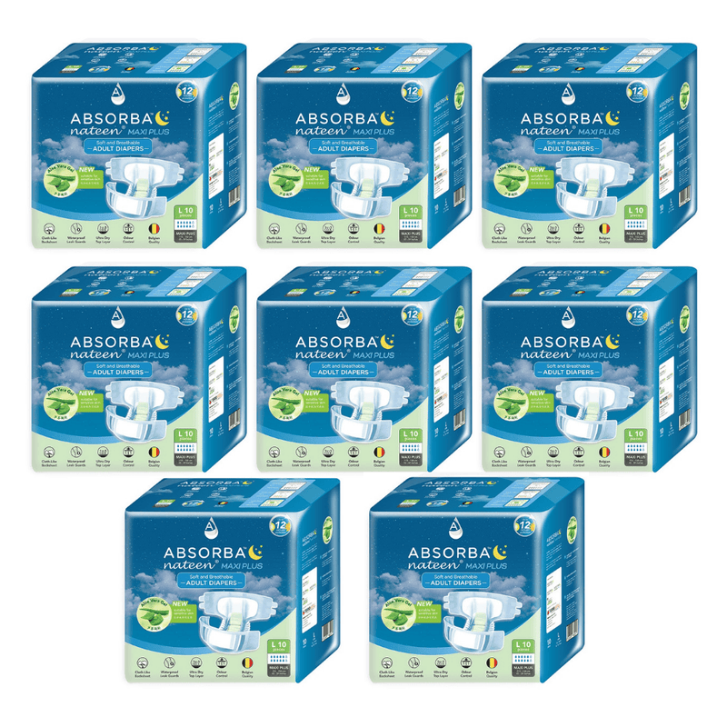 Absorba Nateen Maxi Plus Adult Diapers - Carton Sales - Asian Integrated Medical Sdn Bhd (ielder.asia)