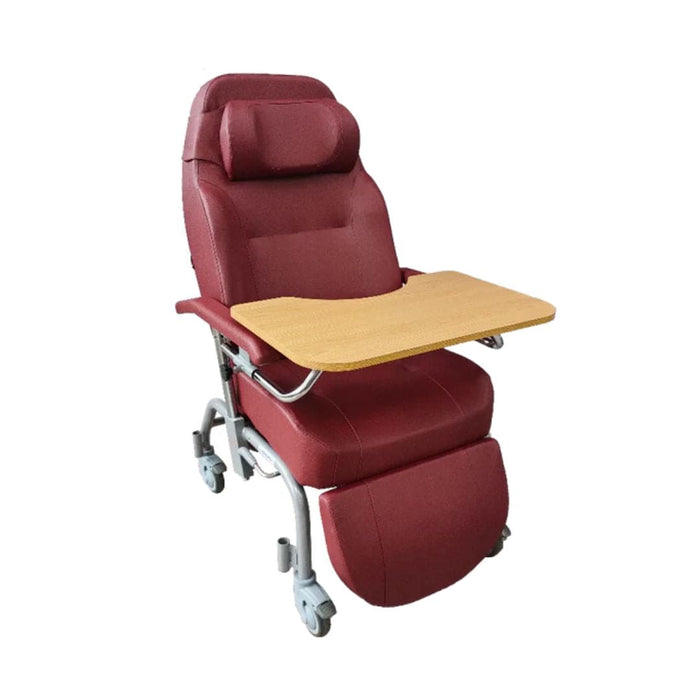 Relax Geriatric Chair with Wheels with tray | Vermeiren Normandie Red