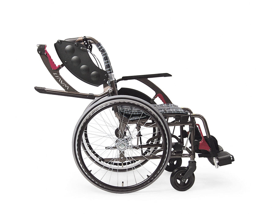 WAVIT 人体工学轮椅蓝色格纹 WAP22P-42S |河村