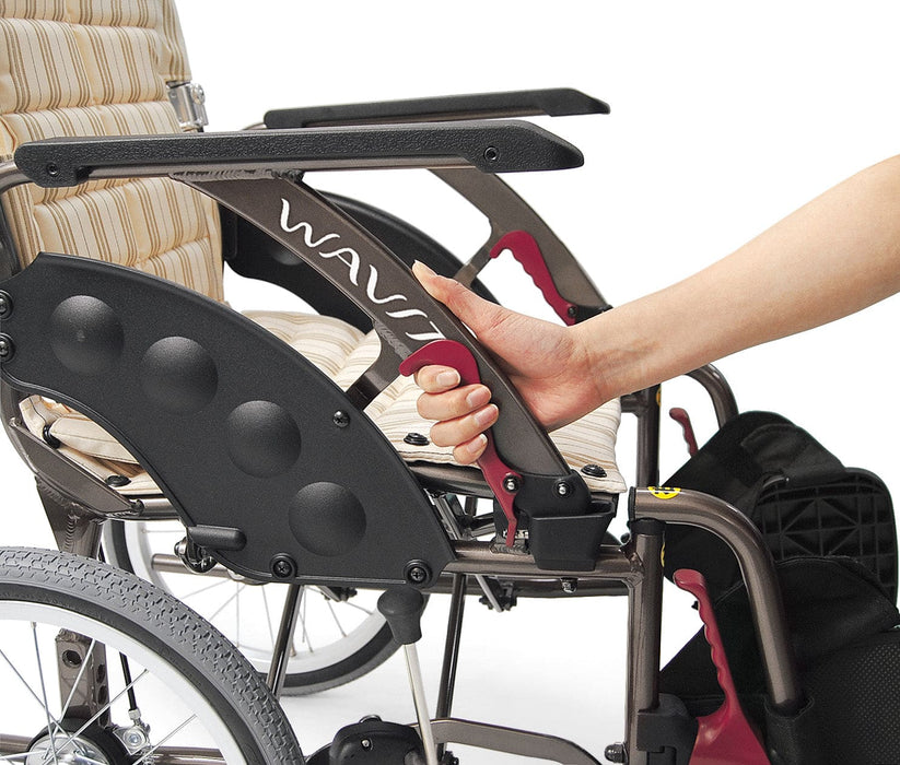 WAVIT 人体工学轮椅蓝色格纹 WAP22P-42S |河村